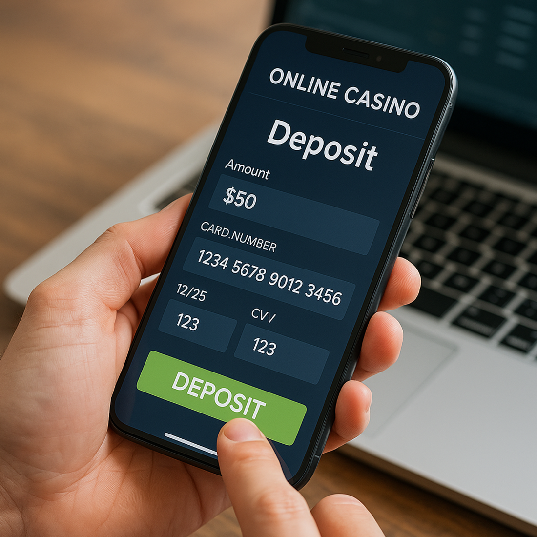 Making a deposit at an online casino